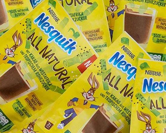 Nesquik launches All Natural cocoa powder in recyclable paper packaging