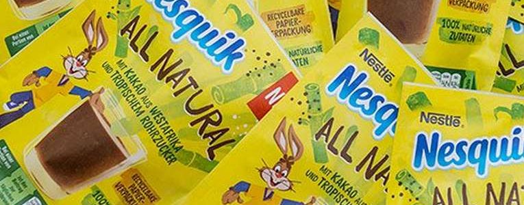 Nesquik launches All Natural cocoa powder in recyclable paper packaging